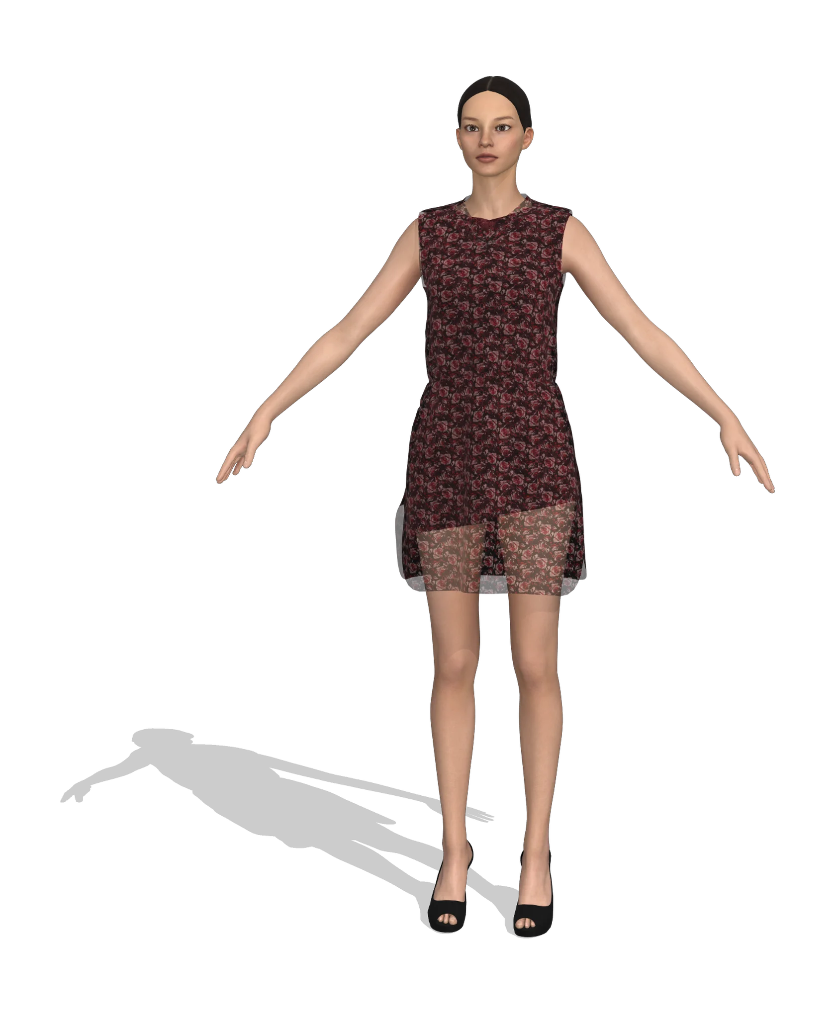 KDscion p200 sleeveless translucent shift dress - dual asymmetric layer
